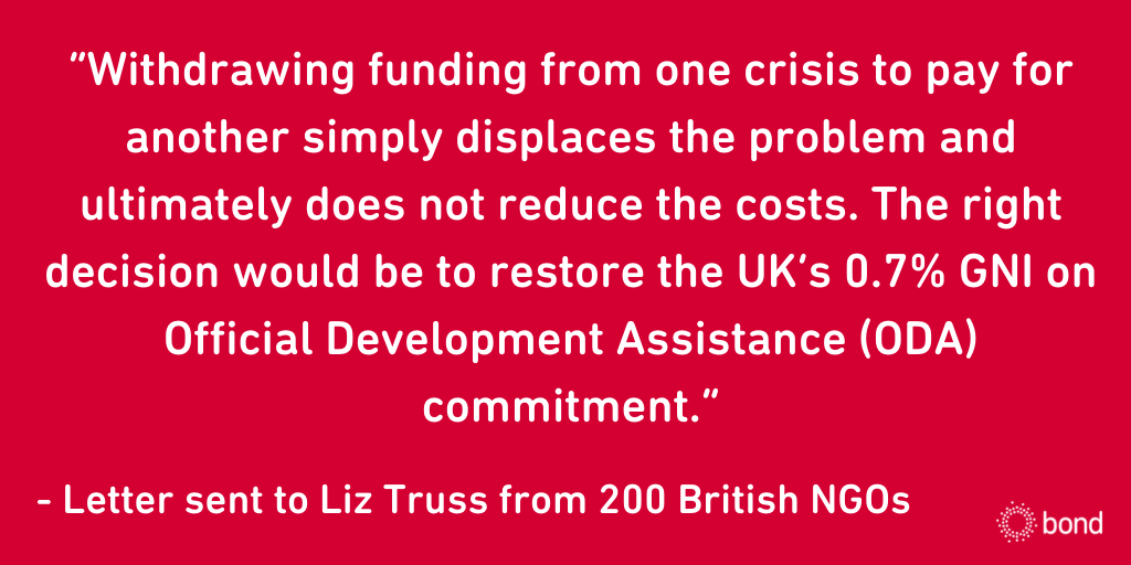 bondngo's tweet photo. 200 British NGOs protest as foreign secretary Liz Truss plans to deprioritise health, climate change and conflict prevention.
Find out more: https://t.co/2ooWDLG2GO https://t.co/j1ci2NztqB