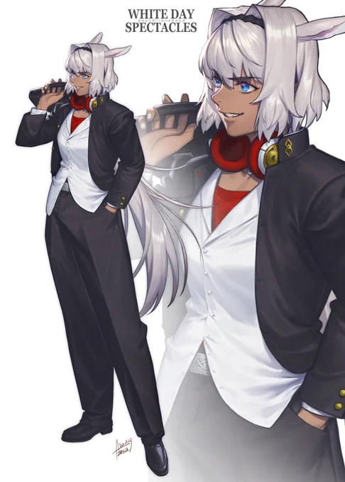 【FGO】カルデア不良組の学ランカイニス。と、短ラン差分(◔౪◔) もちろん鞄には鉄板が仕込んであります。 #FGO 