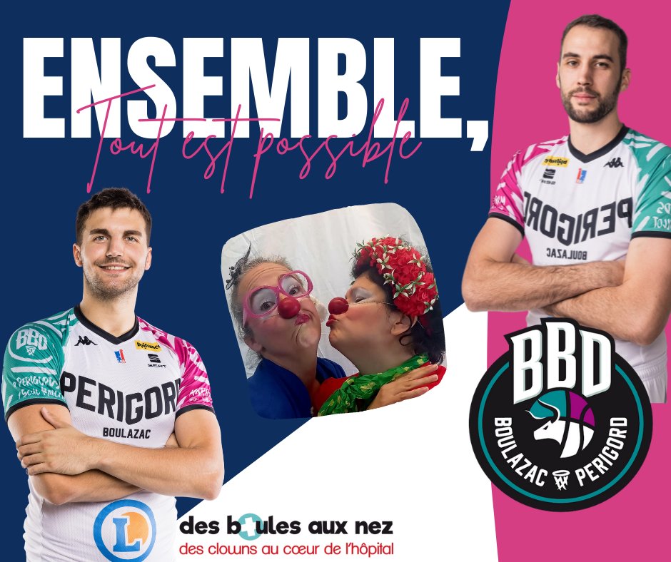 BoulazacBasketD's tweet photo. En partenariat avec l'#association @D_Boulesauxnez, nos #joueurs rendront visite demain aux enfants et ados du service pédiatrique du Centre Hospitalier de #Périgueux.

Une belle initiative qui ne manquera pas de mettre en joie les petits comme les grands ! 🤝 #GoBBD https://t.co/mEurjjsmdP