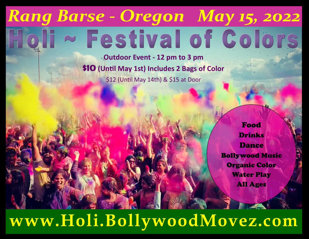 RangBarseOregon's tweet photo. https://t.co/IGUxZk5YeQ

#RangBarse #colorfestival #holi2022  #portland #oregon #thingstodoportland #HillsboroArts #culture #culturalfestival #indianfestival  #diversity #Bollywood  #aapiheritagemonth #oregonevents #diversity #colorfest #dei #RangBarseOregon #api  #outdoorevents https://t.co/ugrFV3KkpZ