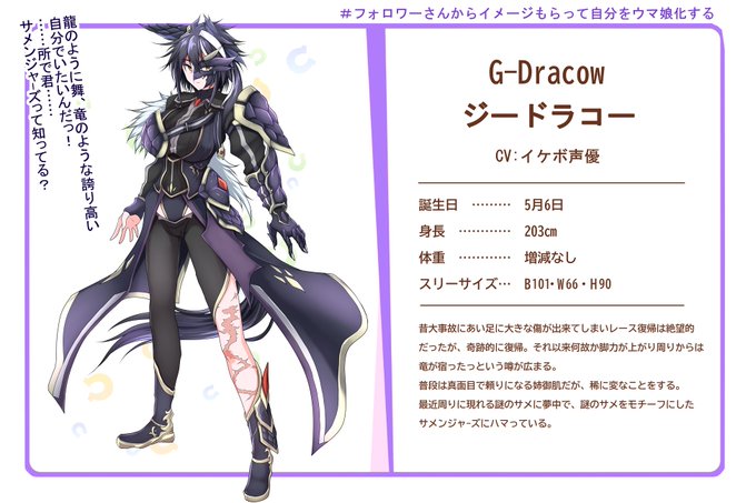 #フォロワーさんからイメージもらって自分をウマ娘化する
皆様のコメントのおかげでこんな子が仕上がりました!
殆ど自分好みが多いせいで中二ぽいデザインや設定になってしまいましたが、かなりいい感じに出来上がって楽しかったです! 