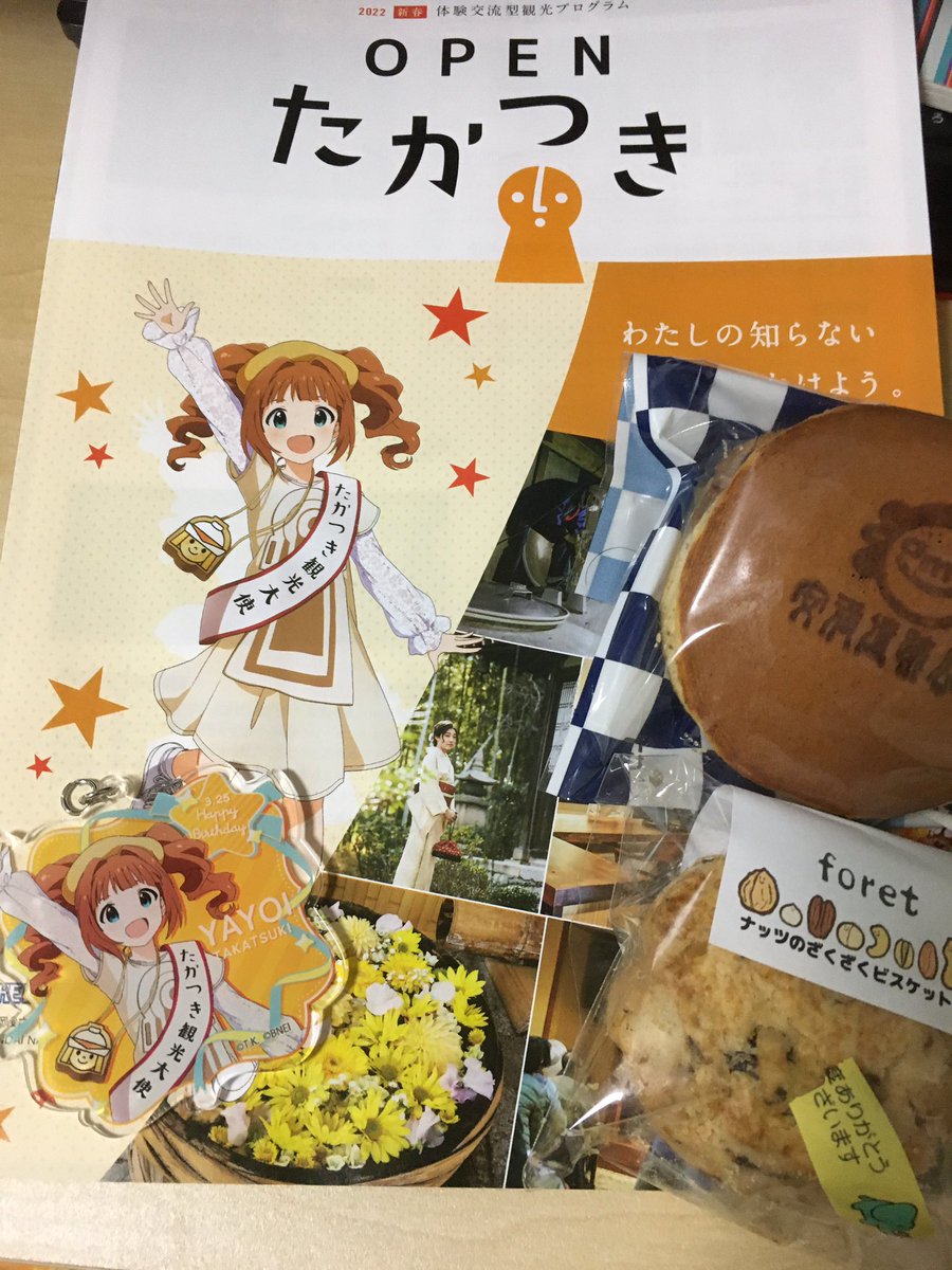 ランチョンマットとちっちゃきやよいちゃんと、帰宅して全部飾った後に写真撮ってないことに気づいて急いで撮ったお土産のおやつとパンフレットのやよいちゃん。
ごはん思ってたより結構量ありました🍚 