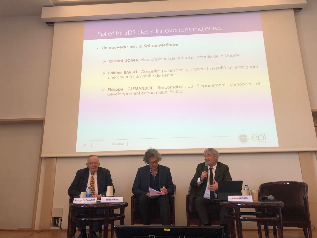 FedEpl's tweet photo. [EN DIRECT]📸
"Le patrimoine universitaire c’est 15M de m2 qui ont un potentiel extraordinaire, notamment pour le #logementetudiant et la #renovationenergetique. Les #SPLU, sociétés publiques locales universitaires, sont une grande victoire."  #economiemixte @RichardLioger https://t.co/IWmzZgXvAb