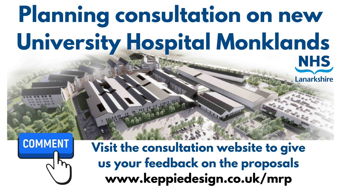 NHSLanarkshire's tweet photo. We're holding a consultation as part of the planning process for a replacement University Hospital Monklands #newmonklands It runs until 29 March. You can take part through the website https://t.co/pvZVuoIIQP https://t.co/yClpJi5iao