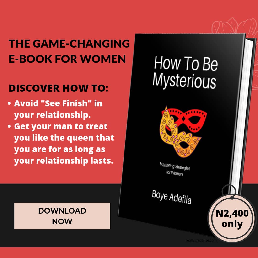 htbm_book's tweet photo. Want your man to treat you like the queen that you are? The secret is retaining the mystery in your relationship &amp; no, it has nothing to do with hiding your true self. 
Learn How To Be Mysterious to your man, in this audacious book by Boye Adefila, a relationship advisor with... https://t.co/dYicASd8Ov