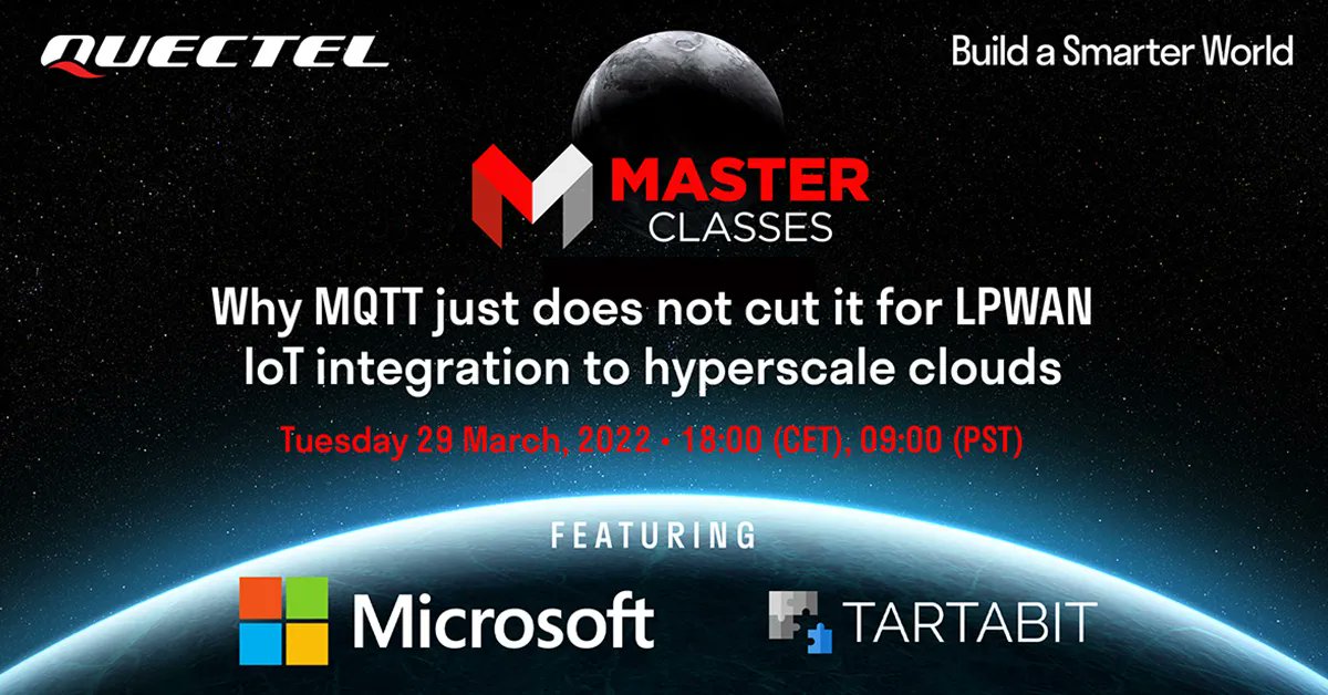IoTGN's tweet image. Coming up📌 @Quectel_IoT &apos;s highly skilled speakers have another #Masterclass lined up to demystify challenges facing #IoT 👉 Register now for their upcoming webinar on Tuesday 29 March and get expert answers to your technical questions buff.ly/3CKUUzA