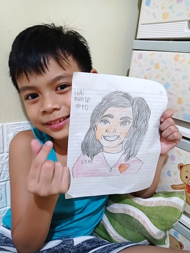 SGMGforevs's tweet photo. President @lenirobredo,my 8y/old son drew this for you.🌷
#OurPresidentIsAWoman
#LetLeniLead
#Ipanalona10to https://t.co/jnct1Z0mOp