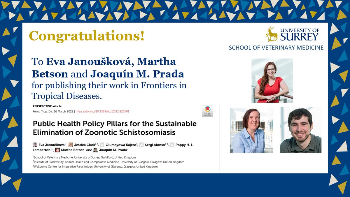 SurreyVet (@surreyvet) on Twitter photo 👏 Congratulations <a href="/EvaJ_MathModel/">Eva Janouskova</a> #MarthaBetson Joaquin Prada@EpiPixels <a href="/PradaLab/">Prada Modelling Lab</a> <a href="/UniOfSurrey/">University of Surrey</a> for publishing their work <a href="/FrontTropDis/">Frontiers in Tropical Diseases</a> Public Health
Read more | ow.ly/BRIS50Ily92
#SurreyResearch 👏 Congratulations <a href="/EvaJ_MathModel/">Eva Janouskova</a> #MarthaBetson Joaquin Prada@EpiPixels <a href="/PradaLab/">Prada Modelling Lab</a> <a href="/UniOfSurrey/">University of Surrey</a> for publishing their work <a href="/FrontTropDis/">Frontiers in Tropical Diseases</a> Public Health
Read more | ow.ly/BRIS50Ily92
#SurreyResearch