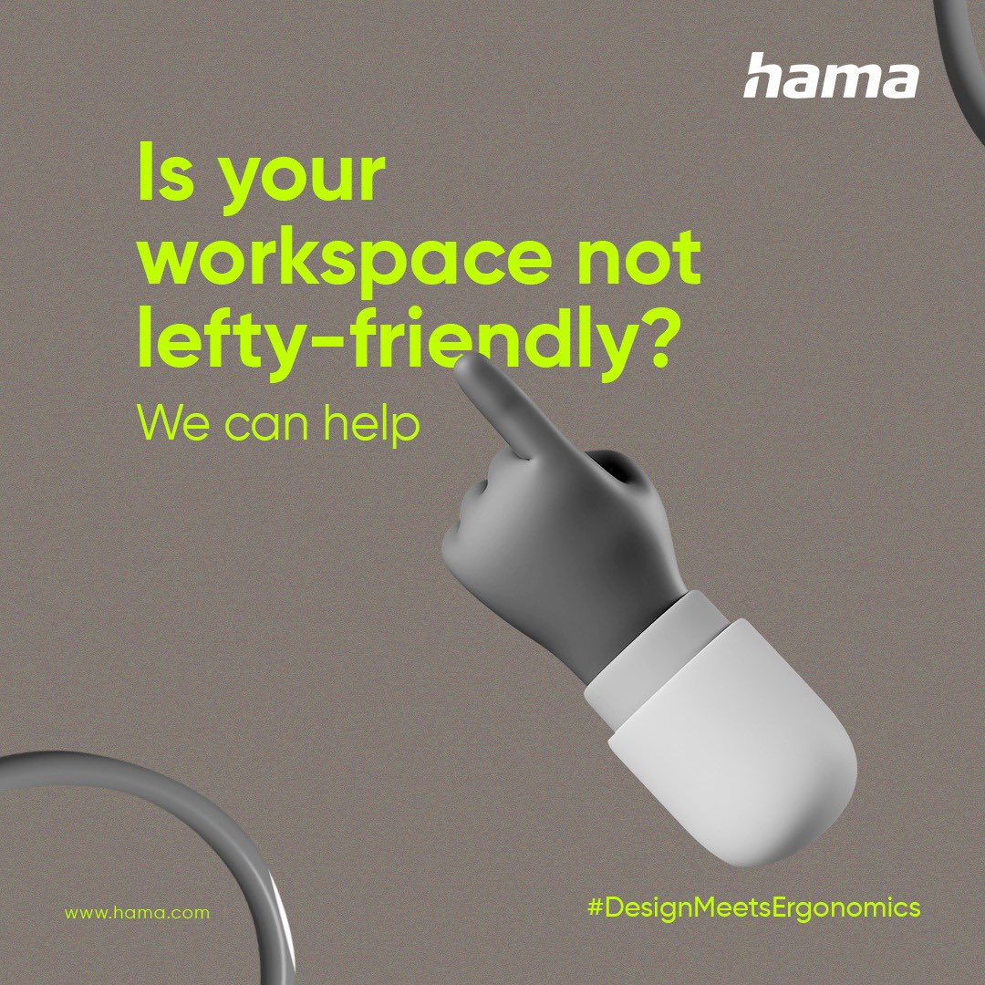 HamaGulf's tweet photo. Are you left-handed and have unfortunately already got used to twisting to accommodate right-handed utensils? No more! An ergonomic workstation needs to be set up for left-handed people too, and our ""Riano"" left-handed mouse, for example, is comfortable and intuitive to use https://t.co/83yhISb2Yh