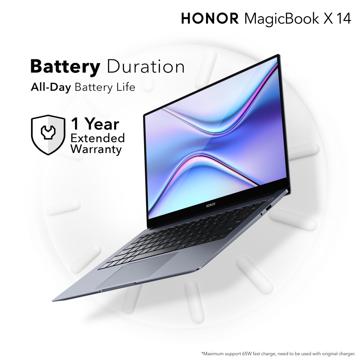 Honorarabia's tweet photo. تسمح لك بطارية HONOR MagicBook الكبيرة بقدرة 56 واط بتصفح الإنترنت لأكثر من 11 ساعة متواصلة.
ضمان ممتد لسنة إضافية (لفترة محدودة) >>> https://t.co/NoP9yxWoRw
#MagicForYou
#HONORMagicLink
#HONORMagicBookX14
#HONORMagicBookX15 https://t.co/Mj8p1M1keT