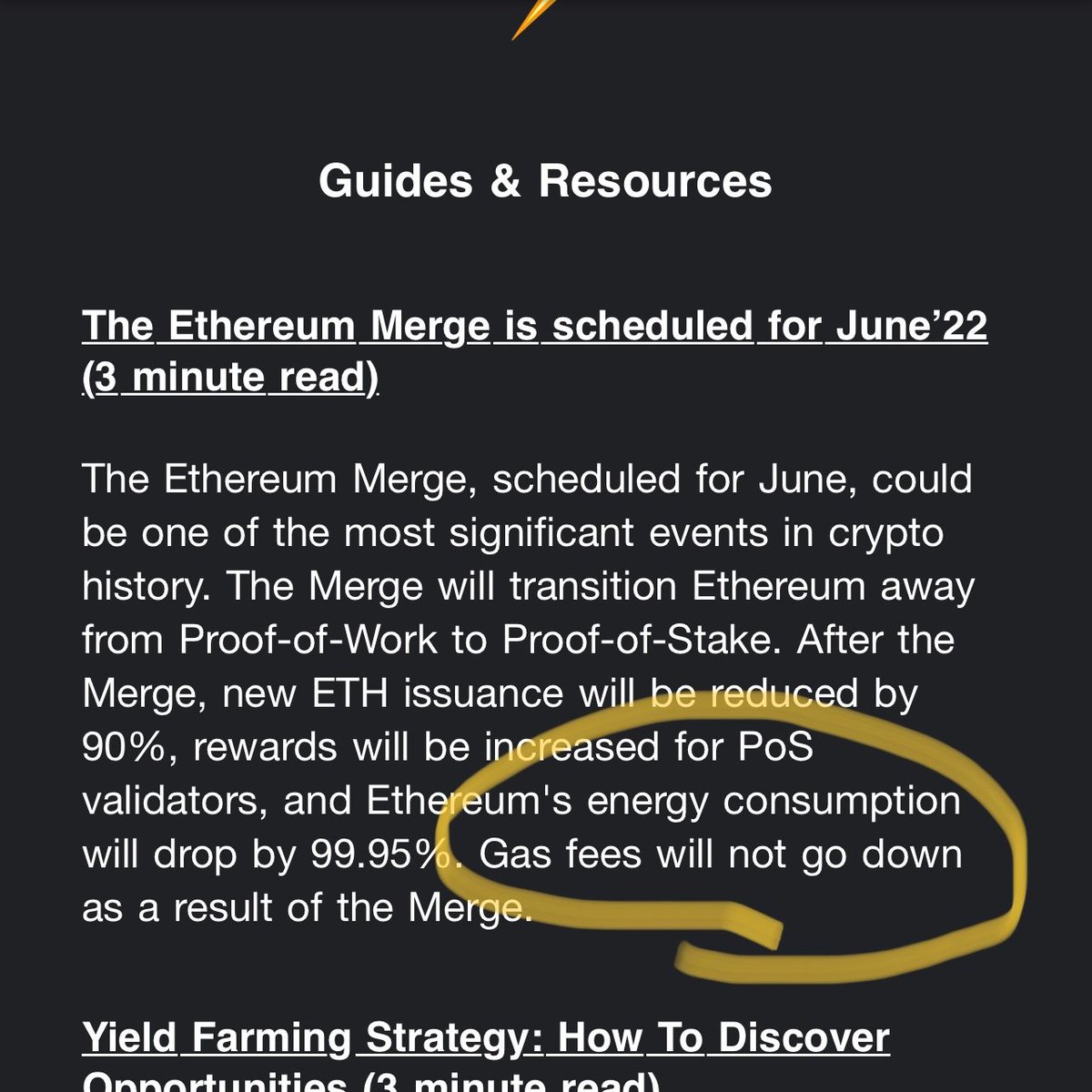 ล่าสุด ทีมฉันไปอ่านเจอข่าวดีปนร้าย ของ ETH 2.0
ไม่ใช่ข่าวโคมลอยแต่เป็นประกาศทางการ
ว่าใกล้จะเมิร์จ ได้แล้วในเดือน มิถุนายนนี้
ข่าวดีคือ ลดการใช้พลังงาน
ข่าวร้ายคือ ค่าแก็สจะไม่ลดตามนะจ๊ะ 
#ETH #NFT