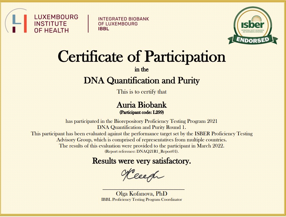 Participation in regular quality assessments is an important part of Auria Biobank's operations.
auria.fi/biopankki/en/q…
<a href="/LIH_Luxembourg/">LIH_Luxembourg</a> @IBBLuxembourg <a href="/ISBER_ORG/">ISBER</a> <a href="/SuomenBiopankit/">Suomen Biopankit</a> <a href="/FinbbSuomi/">Finnish Biobanks – FINBB</a>
#quality #biobanks #laatu #biopankit