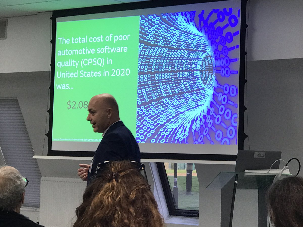 nellybencomo's tweet photo. Key Note speaker Dr. Alex Mouzakitis -Chief Technical Specialist for Systems Engineering at Jaguar Land Rover. Excellent talk ! @WC_REFSQ #REFSQ22: industry and academia need to work together. https://t.co/kI541EqVZa