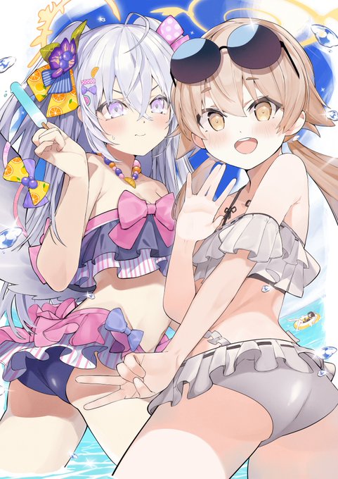 Sea with little girl🌊🏝🏖
#ブルアカ  
#ブルーアーカイブ 