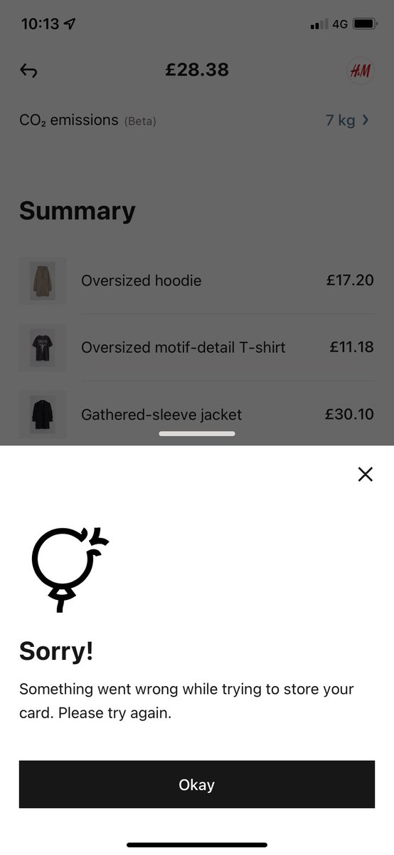 Hannahv9's tweet photo. @Klarna my payment is due today and every time I try to pay I get this message https://t.co/8L4keEF7Bn