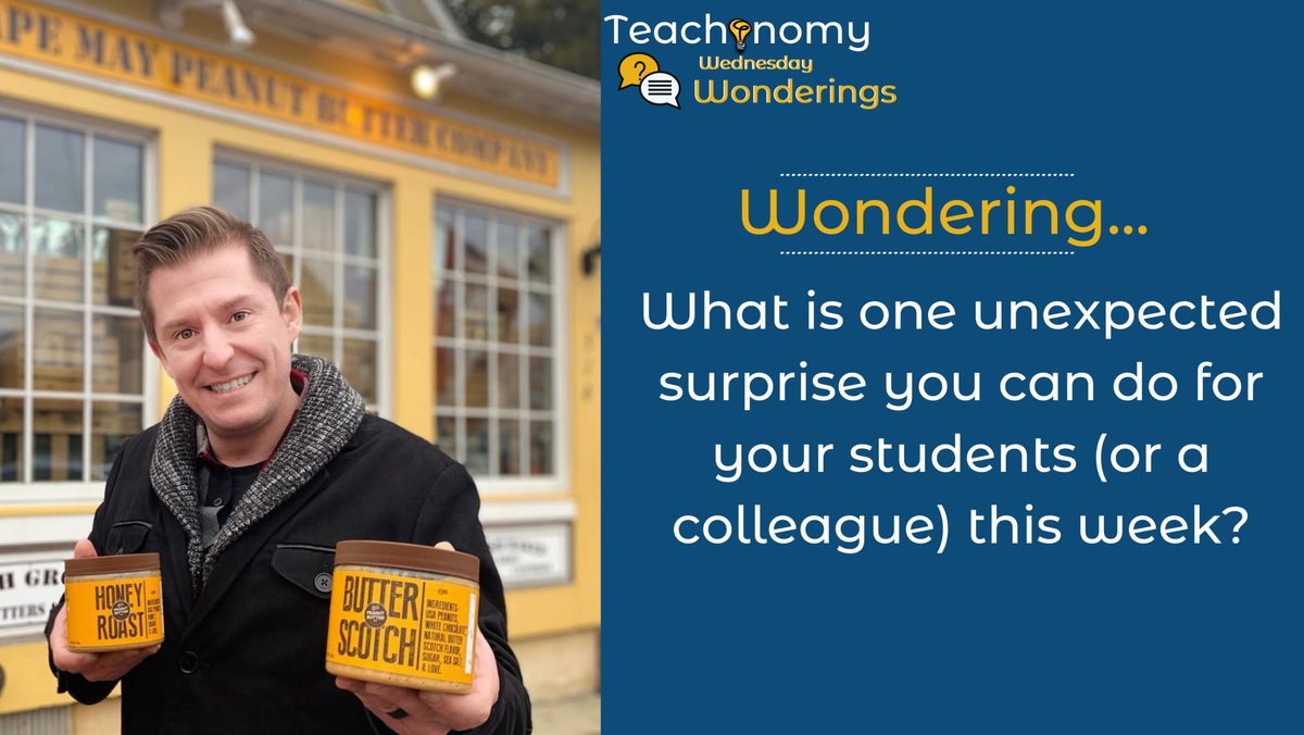 Don't miss this week's Wednesday Wondering (quick 1 minute read bit.ly/3IwOSnG) What is one unexpected surprise you can do for your students (or a colleague) this week? #edutwitter #education #teachertwitter #teacher #leadership #teaching #edu #k12 #edchat #bfc530