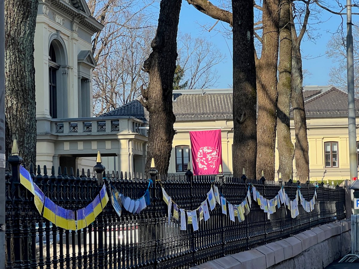 As we are waiting to announce this years winner(s) of the #AbelPrize @AAbelsen we share this photo by the Abel Committee Leader, #HansMuntheKaas taken from Ukraine Plaza, close to where the Norwegian Academy of Science and Letters is located, next door to the Russian Embassy.