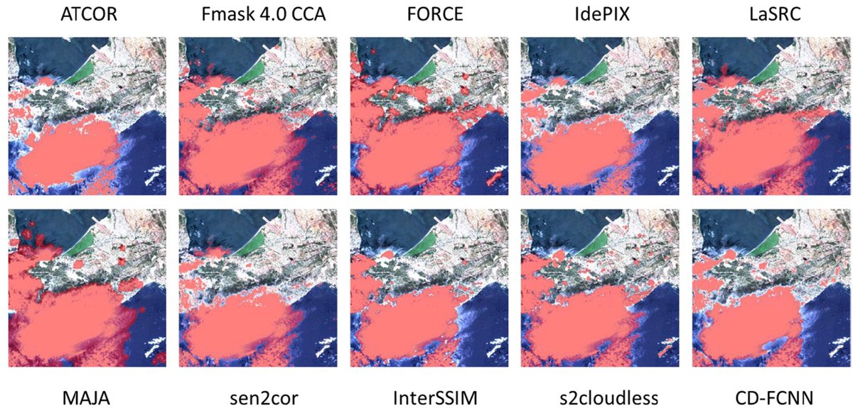 BrockmannCon's tweet photo. 📢 We are happy to announce the publication of #CloudMask Intercomparison eXercise (#CMIX) – An evaluation of 10 #cloudmasking algorithms for #Landsat8 and #Sentinel2.
➡️Open access paper: https://t.co/pUhEoH3vSE
@ESA_EO @NASAGoddard @UofMaryland @CEOS_WGCV https://t.co/qyKeITPMLY