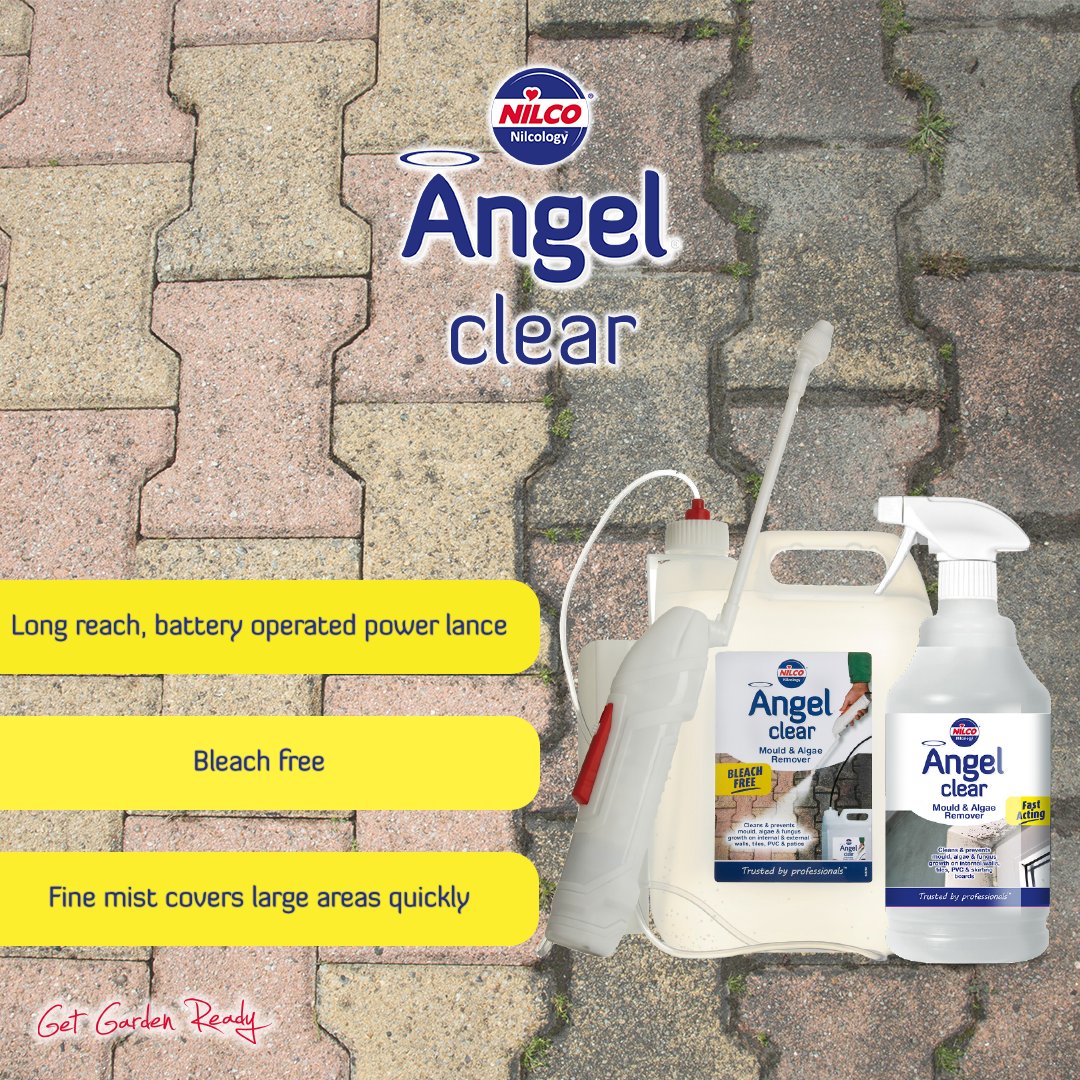 Nilco Angel Clear Mould &amp; Algae Remover - The fast-acting formula contains a powerful fungicide designed to remove mould, algae and fungal growth from internal and external walls, tiles, PVC and patios 🏡

Get yours today from our website ➡ bit.ly/3D5JYwH