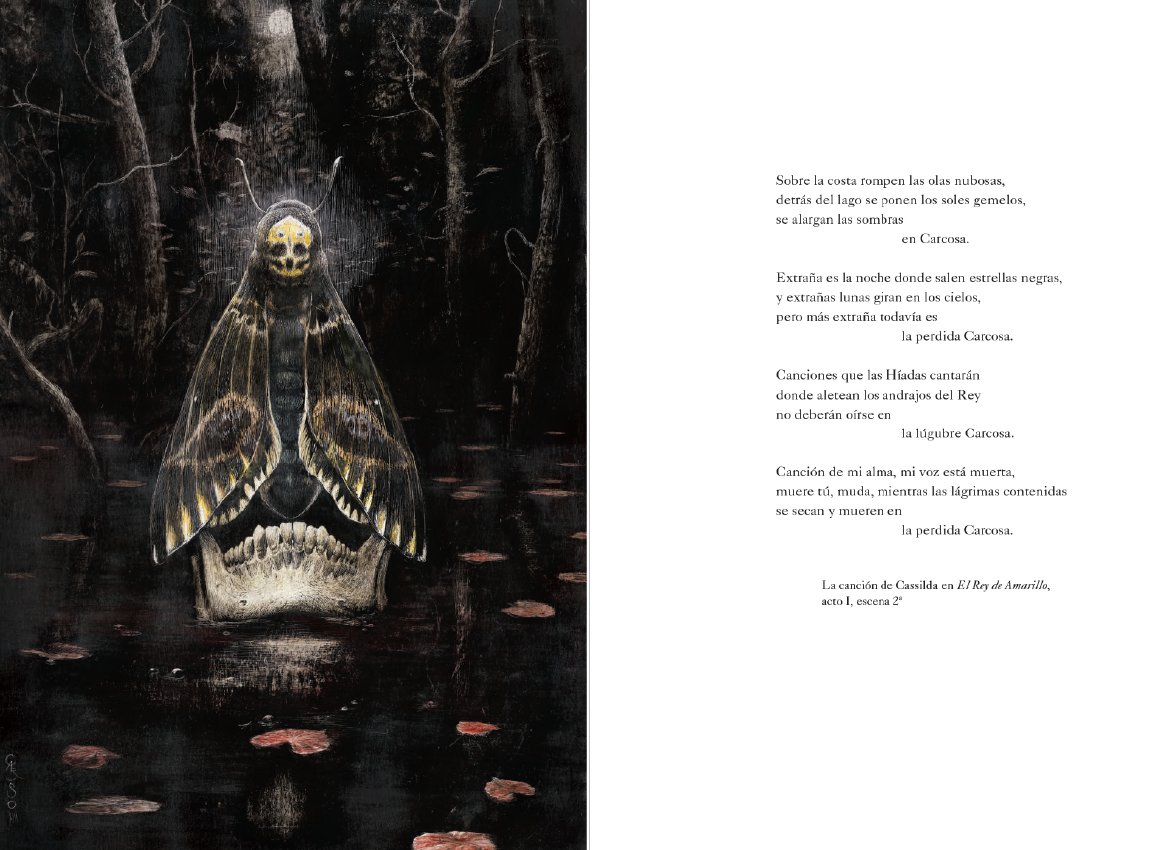 Los relatos de terror de Chambers son una maravilla. Si se da la ocasión de leerlos, no lo dudéis. Los tenéis todos editados por  @ed_valdemar y, en una recopilación que aúna aquellos relacionados con El Rey de Amarillo, por  @LibrosZorroRojo (e ilustrados por el excelso S. Caruso)