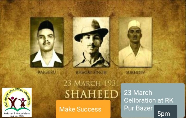 AR_Sharma_'s tweet photo. Remembering great and true Son of mother land India on the eve of Shaheed Divas. 
Shaheed Bhagat,Singh Sukdev and Rajguru #Amar_Rahe https://t.co/bPGo51vVQZ