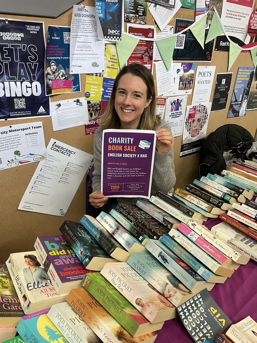 We’re all set up in the Student Union with RAG for our Charity Book Sale!