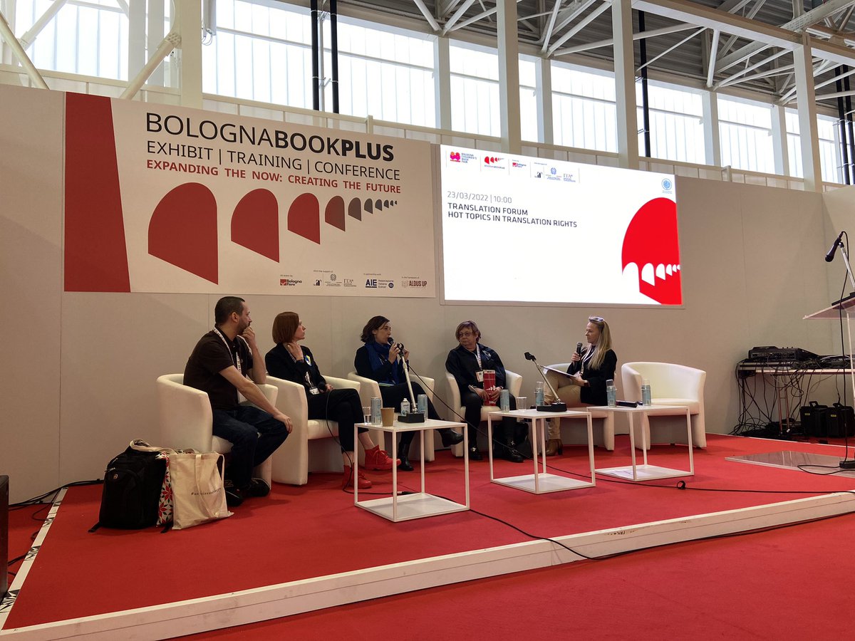 .@lawrenceschimel, Inara Belin Kaja, Alise Nigale &amp; Fernanda Dantas joined <a href="/emmamhouse/">Emma House</a> for a fascinating discussion on hot topics in translation rights, from the role of the translator as a book scout to the importance of translation grants to putting translator names on covers.