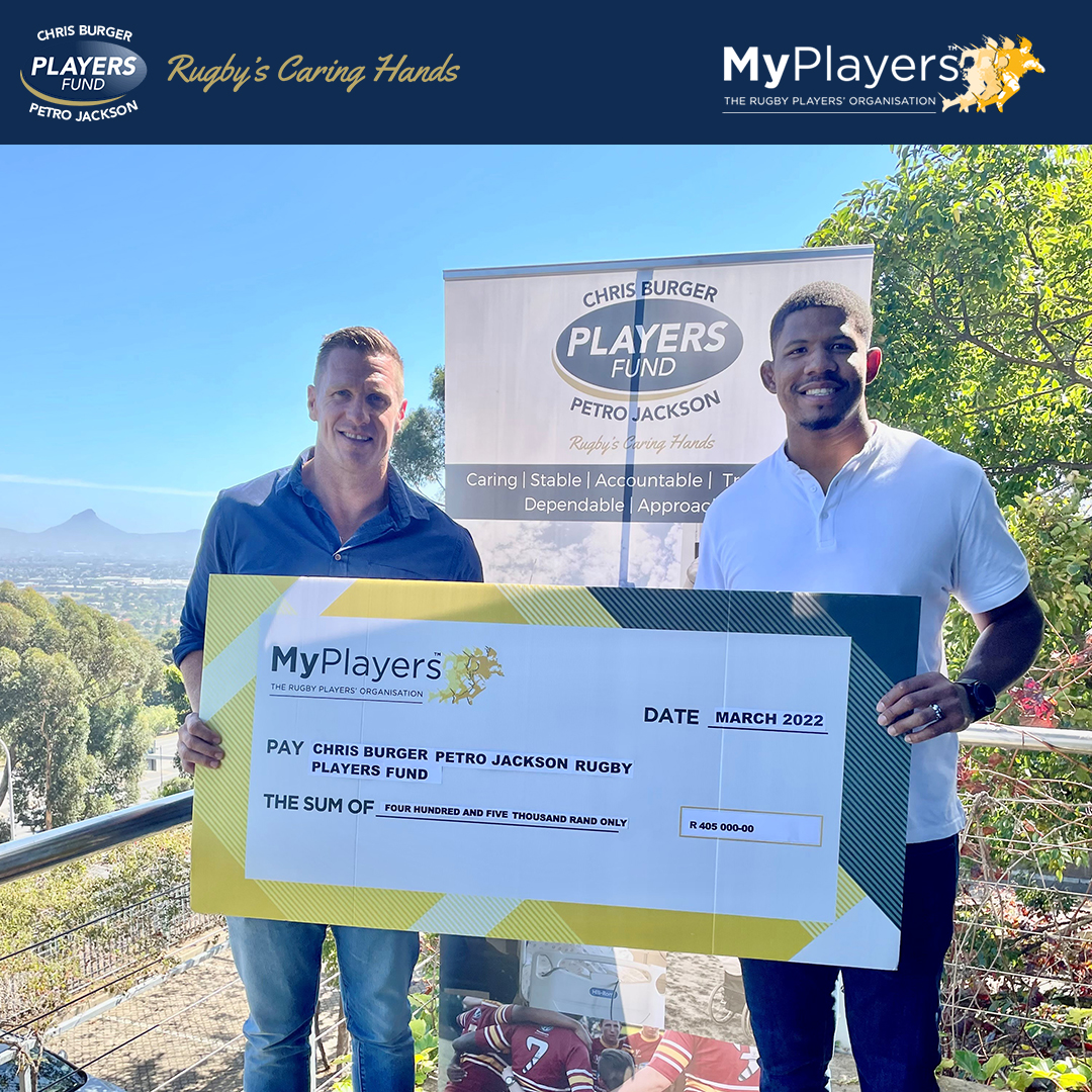 THE RUGBY COMMUNITY STICKS TOGETHER Thank you MyPlayers for answering our call and providing us with an increased annual donation/sponsorship going forward. This will help to continue providing support to our 100 recipients who need it. @MyPlayersRugby #myplayers #supportsquad