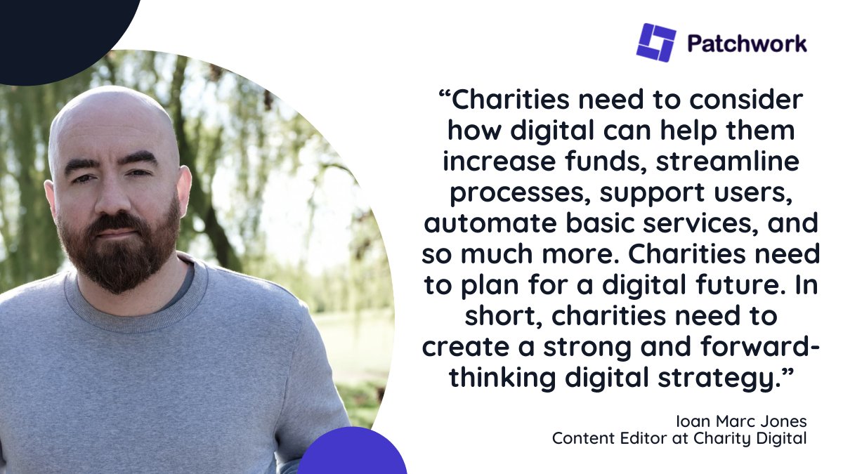 trypatchwork's tweet image. The role #techforgood will play to help charities harness digital in the coming years is inspiring @ioanmarcjones @CharityDigiOrg