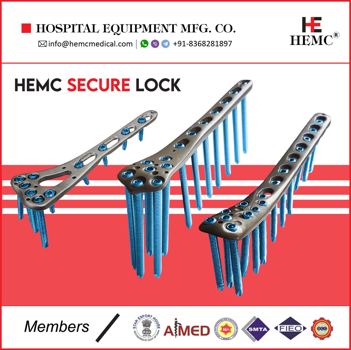 HemcOrtho's tweet image. As one of India's largest orthopedic implant and instrument manufacturers, we provide high-quality secure lock plates to customers around the world.
#LockingPlate
#SecureLockPlate
#VariableAngleLockingPlate
#SecureLockVariableAngle
#LockingPlate
#SecureLockPlate
#TraumaImplants