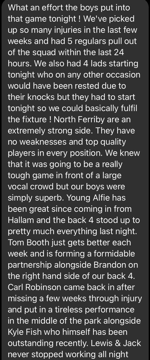 Glassywelfare's tweet photo. we’ve spoke with manager @LVigars this morning on his thoughts on last nights 3-2 loss away to @north_ferribyfc here’s what he had to say incredible effort from all the lads 👏 #UTG ⚽️ https://t.co/ifJMyG2iby