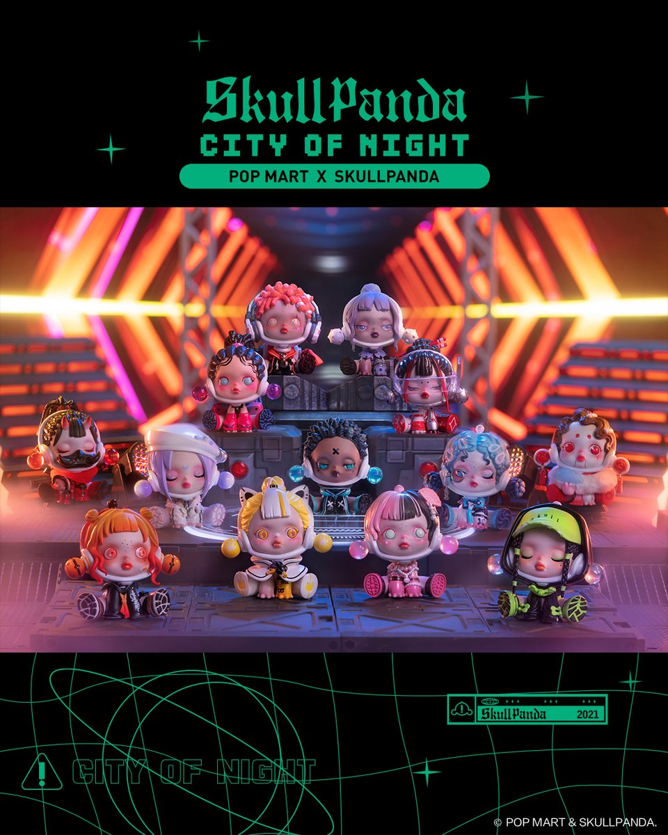SKULLPANDA CITY OF NIGHT 夜之城4点セット Skullpanda City of Night Series - POP MART (Japan)