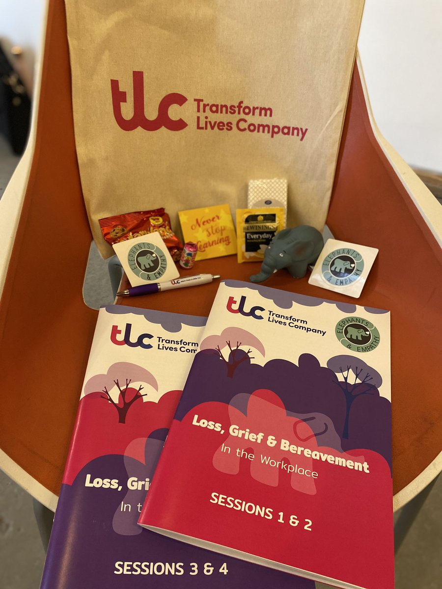 BeWellLearning's tweet photo. Privileged to be asked to attend the training pilot of @ElephantsCIC &amp; brand NEW WORKSHOP for #grief #loss &amp; #bereavement in the workplace, which they are piloting with @transformliveco. Love the welcome pack we received and excited as the session is about to begin 🐘❤️ https://t.co/yTbDEKrxap