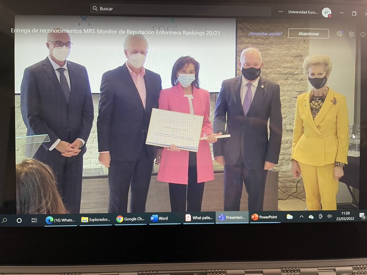 Enhorabuena <a href="/encarnafdelp/">Encarna</a> Directora del Clinico de Madrid por este reconocimiento como una de las Direcciones de Enfermería con mejor reputación según el ranking MRS. Acto en el <a href="/CGEnfermeria/">Consejo General de Enfermería</a>