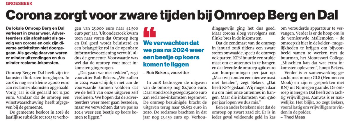 De regionale journalistiek is de hoeder van de lokale democratie. Daarom pleitte de SP in 2015 al voor een provinciaal fonds: gld.nl/nieuws/2098900…