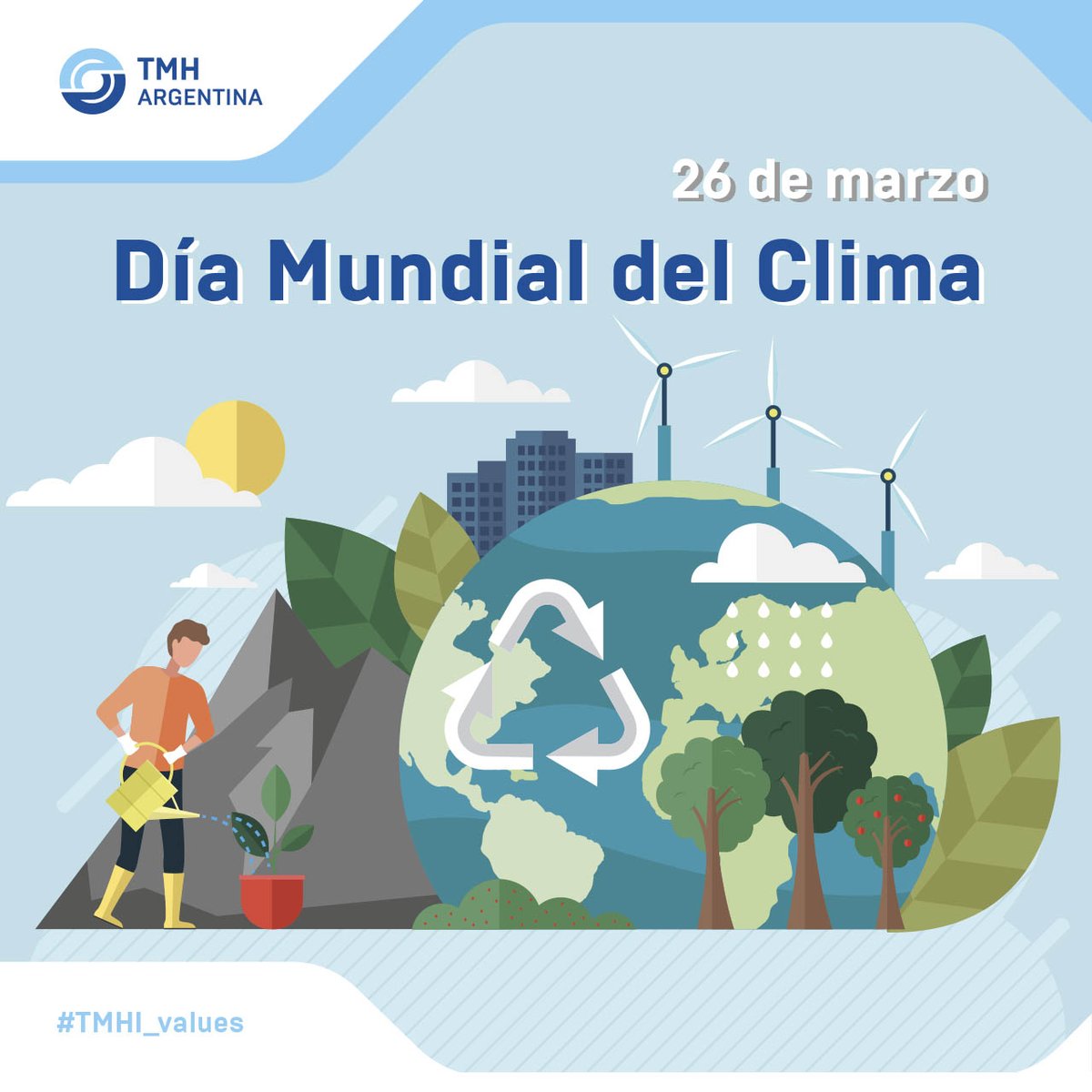 tmh_argentina's tweet photo. Este 26 de marzo es el Día Mundial del #Clima, instituido hace 30 años por las Naciones Unidas con el fin de alertar sobre el cambio climático.
#TMH #TMHArgentina #TMH_values #Diamundialdelclima https://t.co/ybCJZ3aQB6