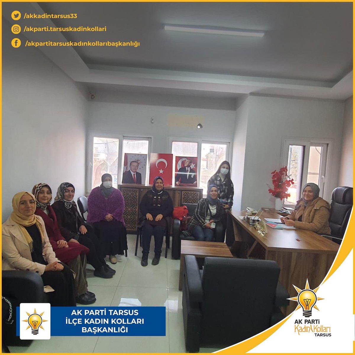 akkadintarsus33's tweet photo. AK Parti Tarsus İlçe Kadın Kollları Başkanlığı olarak Başkanımız Sn.Gülşah YURTOĞLU ve Yönetim Kurulu üyelerimiz ile birlikte Yürütme ve Yönetim toplantımızı gerçekleştirdik.Hayırlara vesile olsun. 🙏🏻🇹🇷 https://t.co/biAqrAexBu