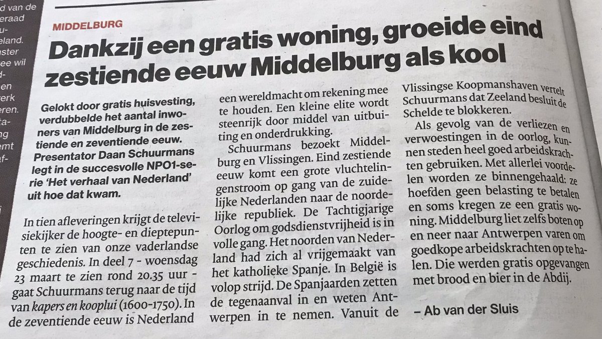 zeeuwsarchief's tweet photo. In #HetVerhaalVanNederland op @NPO1 gaat het vanavond 1600-1750 https://t.co/sZItwKddXj
Presentator Daan Schuurmans bezoekt #Middelburg en #Vlissingen en vertelt over #kapers en #kooplui https://t.co/9Rpj3FYTuH
#VerhaalVanNL https://t.co/V4yvNRFgDt