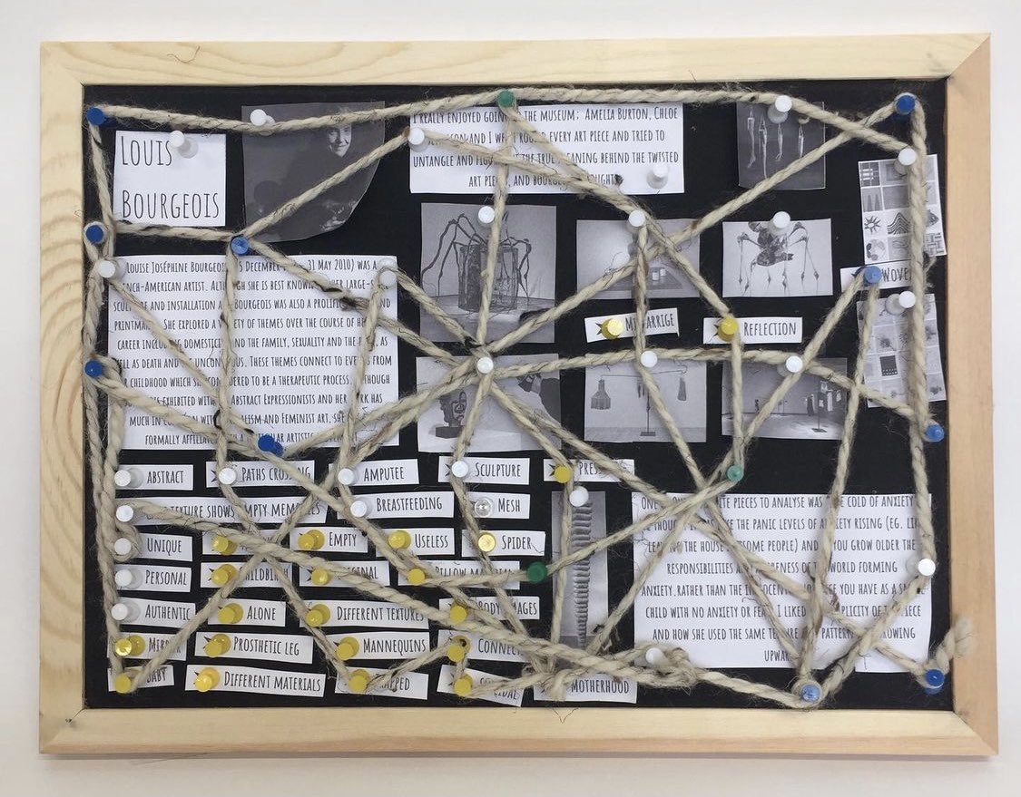 AbbotsHill's tweet photo. After a recent trip to the @haywardgallery Year 8 have analysed pieces by Louise Bourgeois. Some impressive and inspired responses. #abbotshillschool https://t.co/LuaHJfqau9