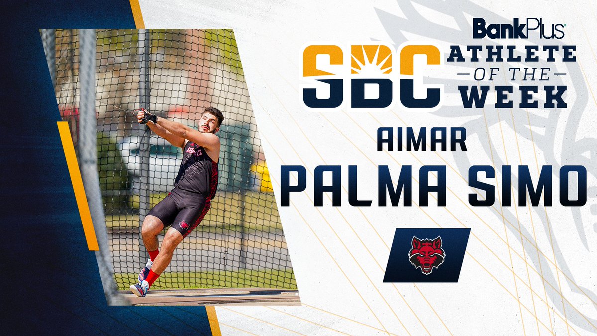 𝗔𝗠𝗔𝗭𝗜𝗡𝗚 𝗔𝗜𝗠𝗔𝗥.

@AimarSimo of <a href="/ASTATETRACK/">Arkansas State Track & Field/Cross Country</a> turned in a Sun Belt-leading men's hammer throw toss and a top-20 national mark. He is the <a href="/BankPlus/">BankPlus</a> #SunBeltTF Men's Field Athlete of the Week. ☀️ 👟

📰  » sunbelt.me/36hcGin