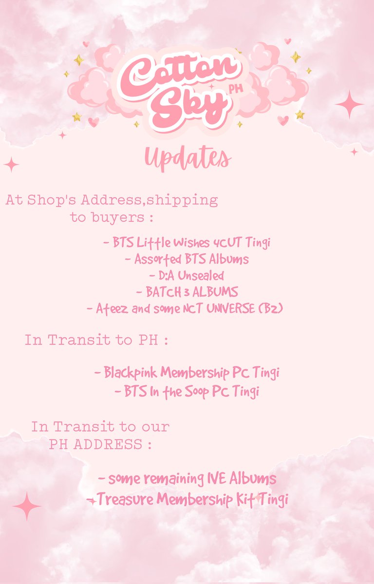 csphupdates's tweet photo. #CSPH1_UPDATES

MASS UPDATE as of March 23

Please read the Mass Update po carefully,Pasensya napo at ngayon lang uli nakapagmass update~

📌 the thread will be proofs [box,arrival of items etc.] 

+ https://t.co/AiMDqNOXGH