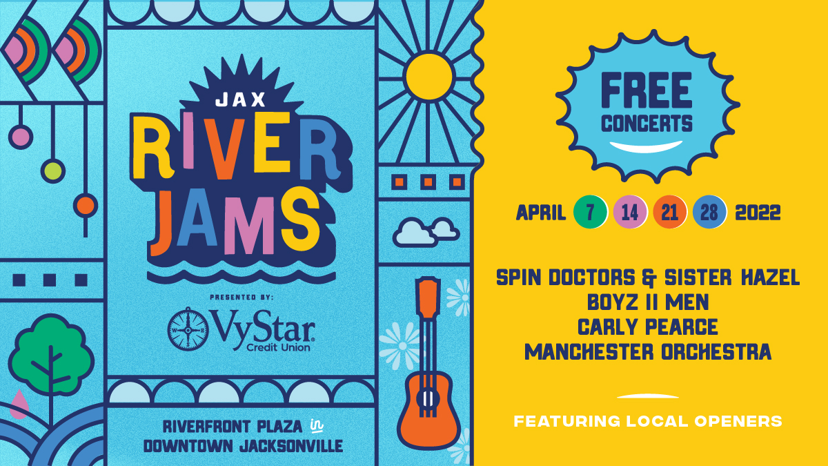 979KISSFM's tweet photo. Jax River Jams Concert Series,  Riverfront Plaza. Gates 5pm, Show starts 5:30p.

TONIGHT, Manchester Orchestra!

Enjoy a free, concert series every Thursday. Food trucks &amp; bars w/ local craft beer &amp; spirits. 

@dtjax ⁠
#JaxRiverJams, #VyStarJaxRiverJams, #DTJax #EmbracetheRiver https://t.co/lzW6WibnRG