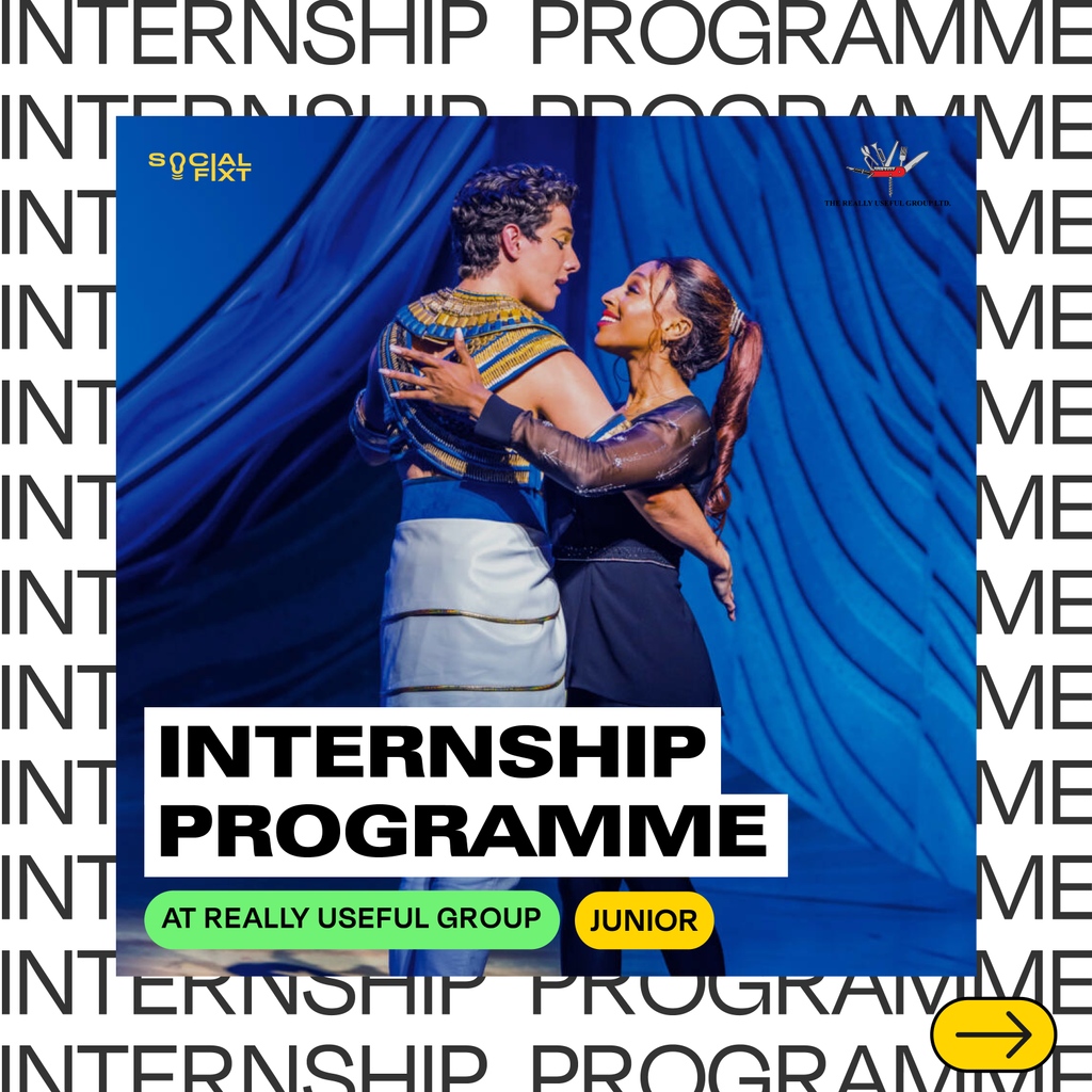 SocialFixt's tweet image. [NEW INTERNSHIP] The Really Useful group is hiring for their INTERNSHIP PROGRAMME!!

You will gain hands-on experience working mainly with the Marketing/Production &amp;amp; Licensing teams.

APPLY via l8r.it/Zdsz

#CreativeInternships #HireBlack