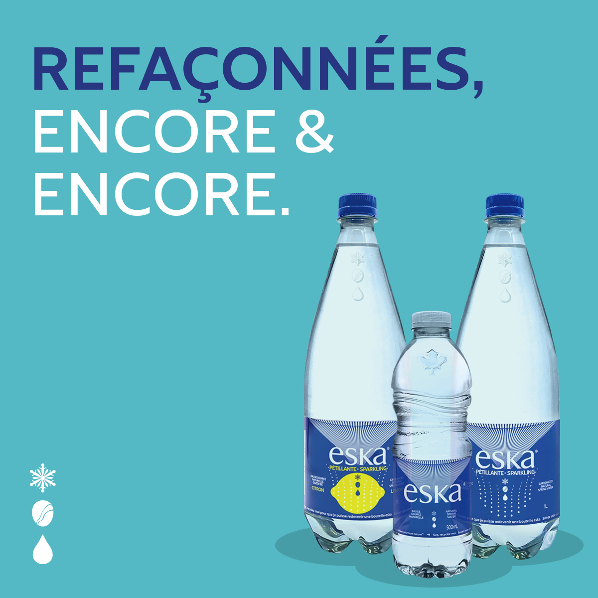 Nous pensons pouvoir changer le cours des choses en maximisant les ressources dont nous disposons au lieu d’en créer plus. Et nous n’arrêterons pas tant que toutes nos bouteilles ne seront pas faites de plastique 100% recyclé 🙏