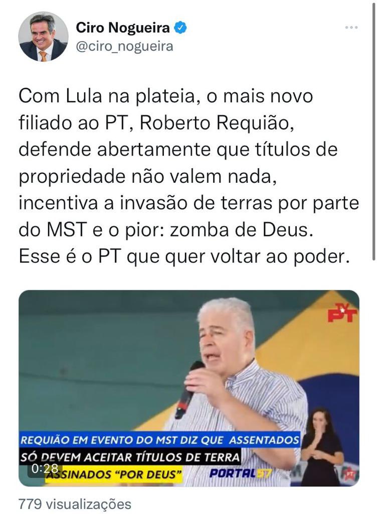 Vc não precisa gostar do Ciro Nogueira pra dar razão a ele nisso e entender que o outro lado nessa disputa binária é MUITO PIOR EM TUDO!!!
