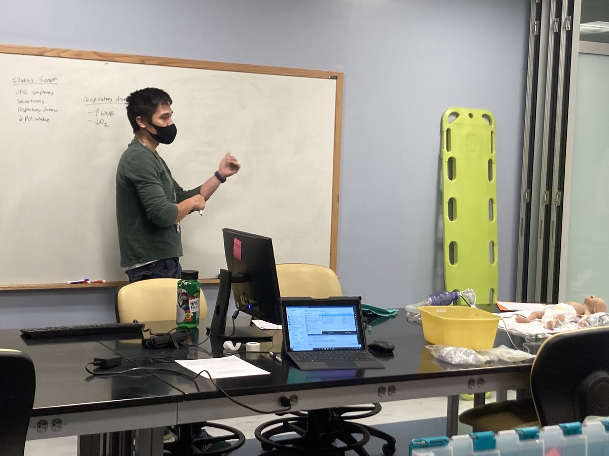 drmjsacco's tweet photo. First year @UVA_PICU fellow Curtis leading the debrief for respiratory sims during @MedicineUVA pediatric intern readiness course. #sharedmentalmodel https://t.co/4qxSNyqBi5