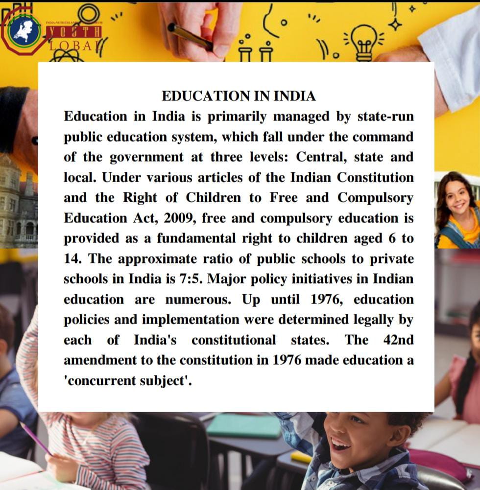 IndNetherlandYF's tweet photo. Greetings!
The India-Netherlands Youth Forum 🇮🇳🇳🇱 is up with another enriching series, 'Congruence and Contrasts'.
Through this series, we aim to highlight the similarities and differences in various institutions of India and the Netherlands.

#India #Netherlands #education https://t.co/vGJSWX3qc6