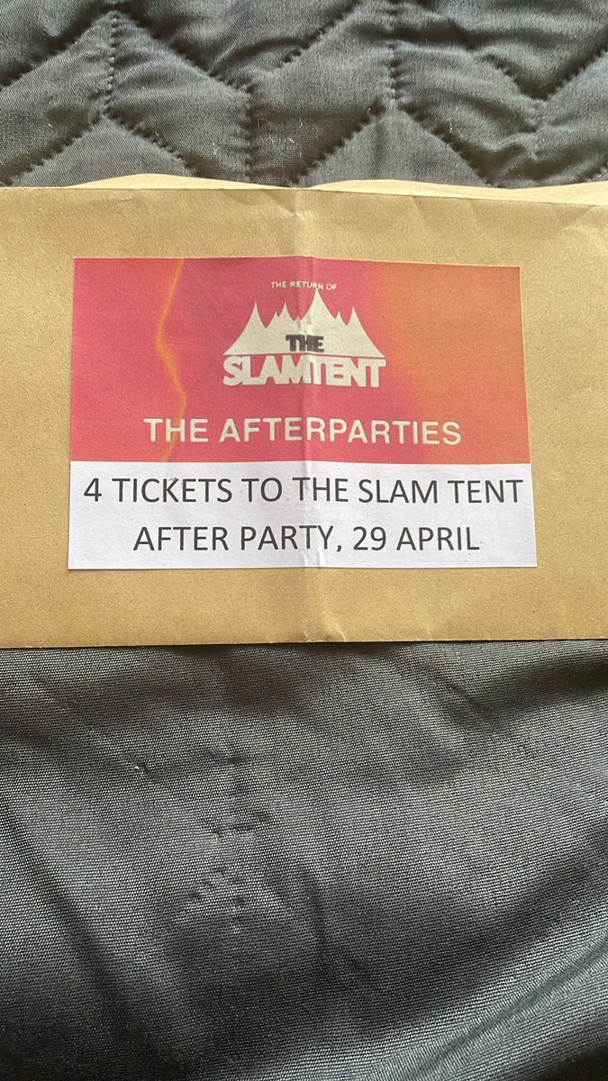 4 Tickets to <a href="/TheSlamTent/">The SLAM Tent</a> after party for sale, inbox for details! #slamtent #edinburghstudents