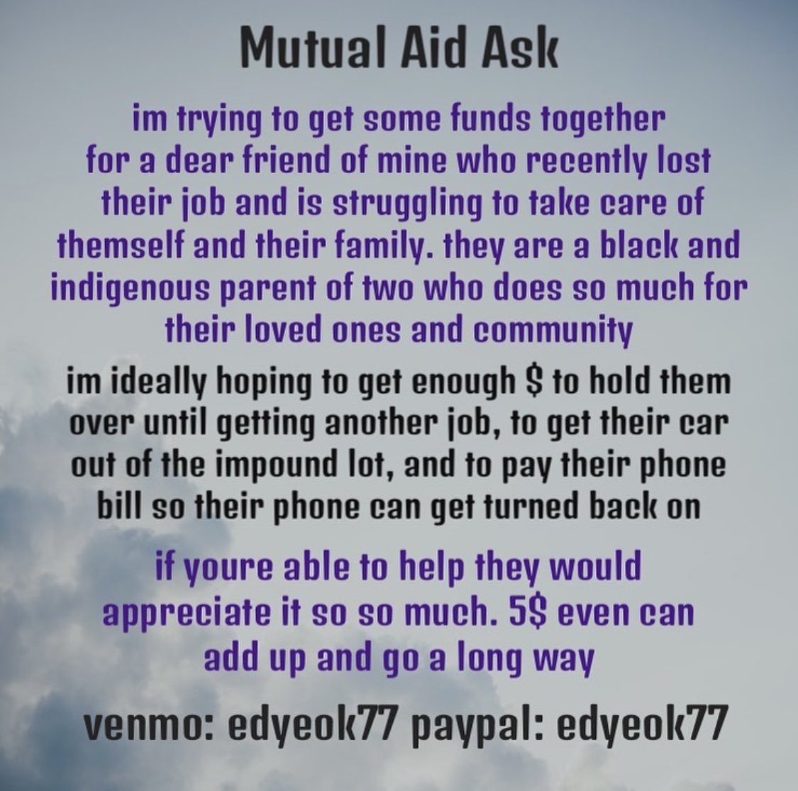flag_hater's tweet photo. Mutual aid ask! Please repost/share/send some money if you can. https://t.co/Uj6XxELyh1
