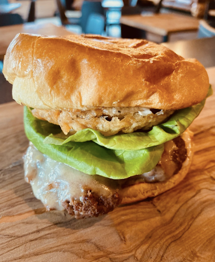 Let’s #DevourDowntown!
<a href="/LooseTieNL/">Loose Tie</a> presents: Moose Burger🍔
NL moose burger w/ smoked cheddar, onion bacon relish, fried pickled onions, black garlic aioli, &amp; bibb lettuce on a brioche. 

Deets @ downtownstjohns.com/burgerbattle/
 #DTBurgerBattle2022